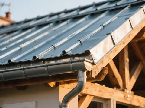 Détail de zinguerie sur toiture en France