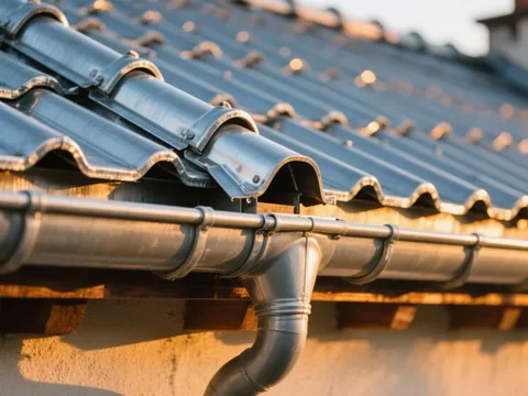 Détail de zinguerie sur toiture en France