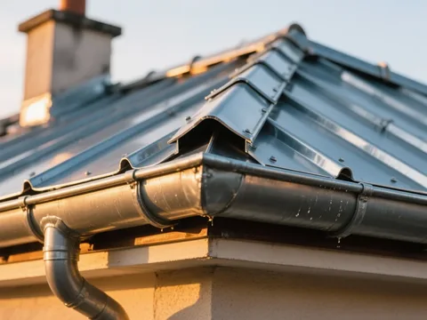 Détail de zinguerie sur toiture en France