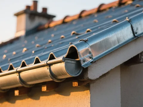 Détail de zinguerie sur toiture en France